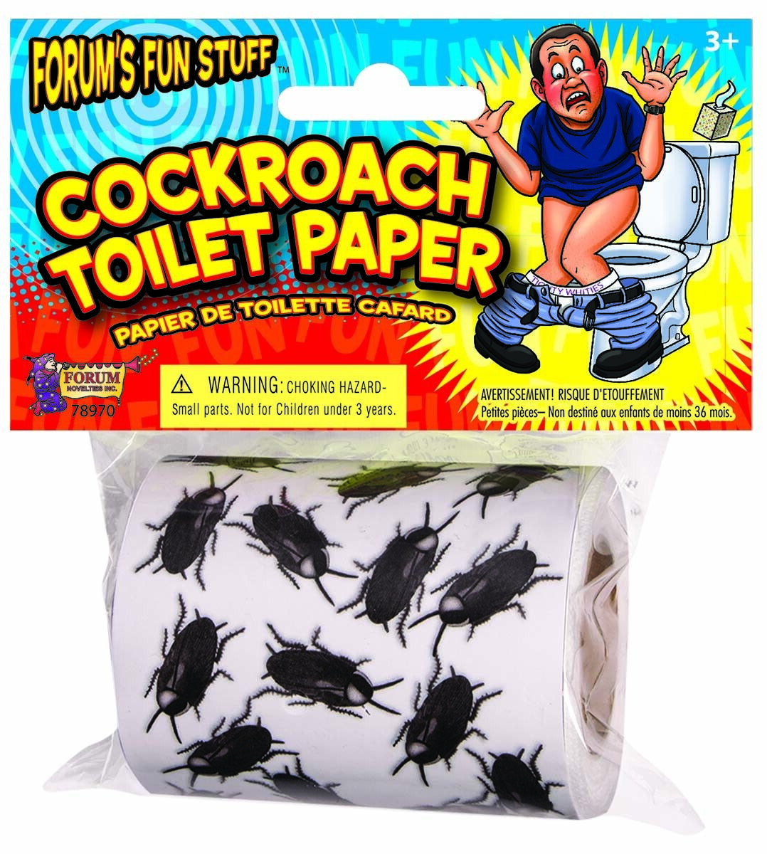 Paquete de 2 rollos de papel higiénico BLOODY &amp; COCKROACH - Baño de fiesta Spooky Scary Horror