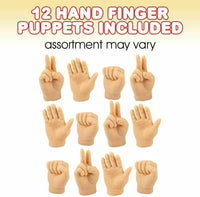 12 Tiny Hand Finger Trick Realistic Soft Puppet Mini GaG Rock Paper Scissor Toy