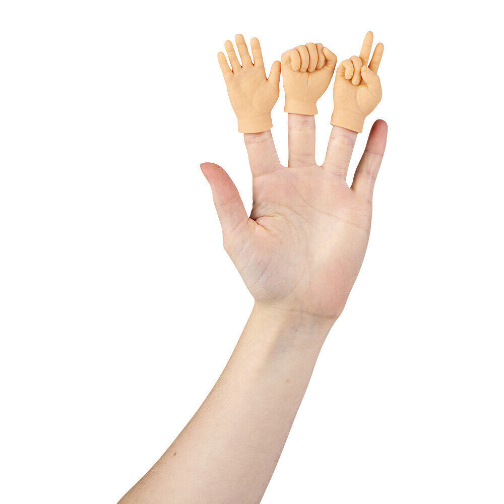 12 Tiny Hand Finger Trick Realistic Soft Puppet Mini GaG Rock Paper Scissor Toy