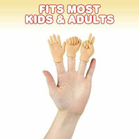 12 Tiny Hand Finger Trick Realistic Soft Puppet Mini GaG Rock Paper Scissor Toy