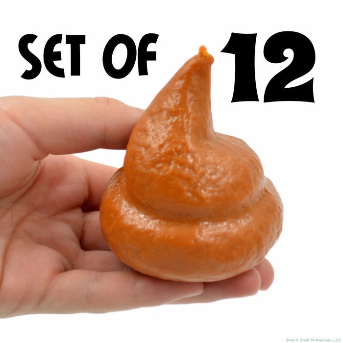 12 SQUEEZE Caca Turd Crap Merde – Extensible Squeeze Soulagement du stress Party Gag Toys