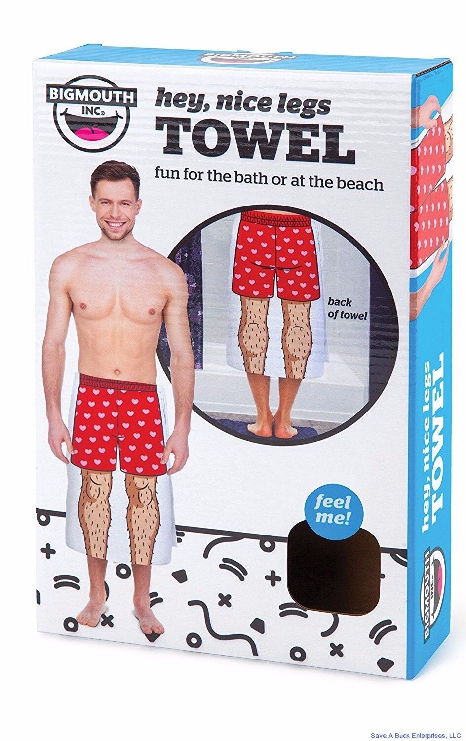 THE HAIRY LEGS TOWEL - Funny Gag Joke Beach Bathroom Pool Blanket - BigMouth Inc