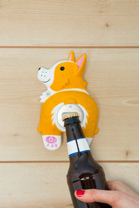 Abrebotellas para perros Corgi - ¡Una cerveza en la parte trasera! Bar Man Cueva - BigMouth Inc