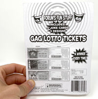 5 GAG LOTTO TICKETS Cards Fake Lottery Winner Scratch Off Funny Joke Prank Gift