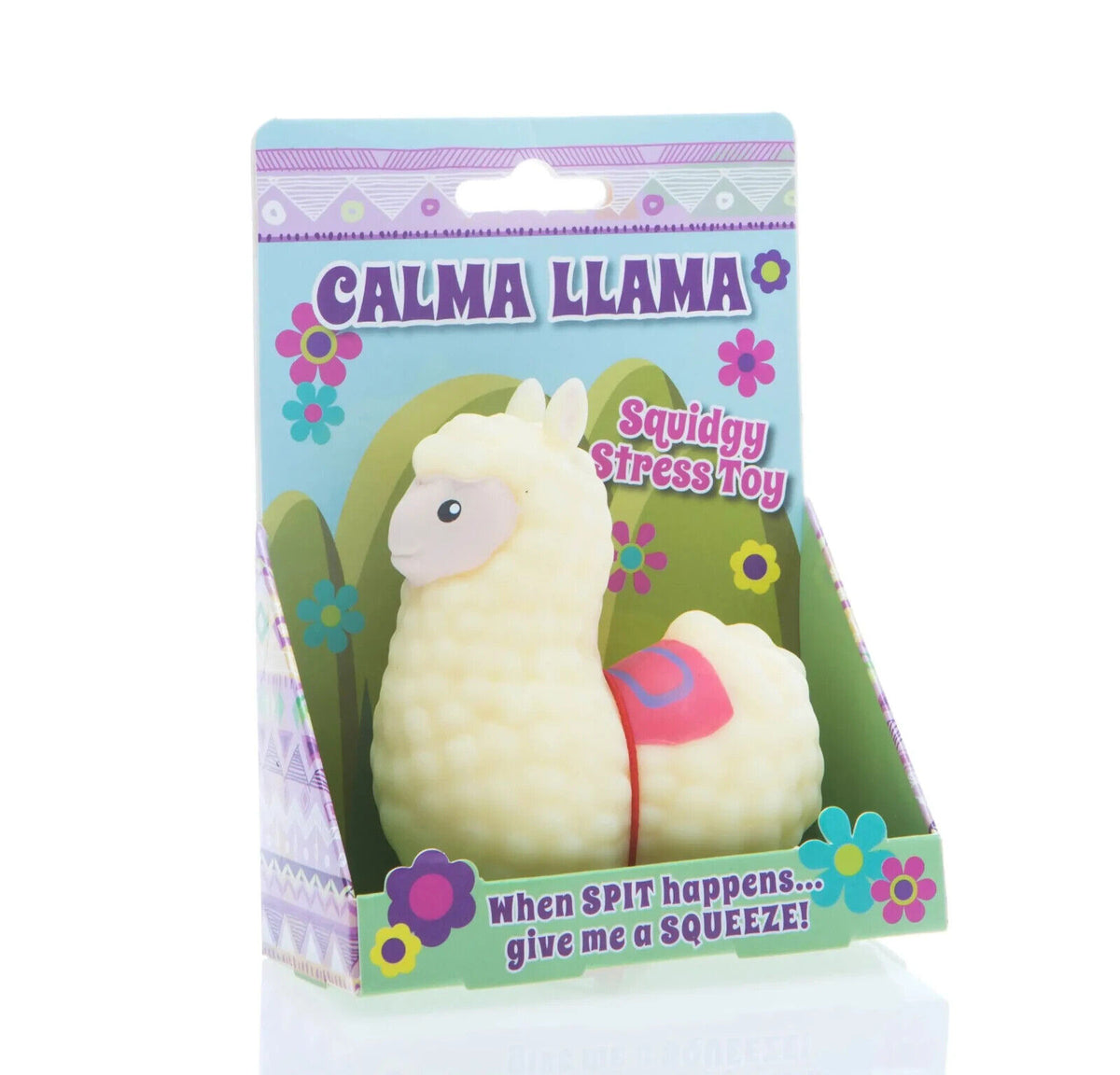 LLAMA Squishy Fidget Stress Squish Toy ~ "Cuando sucede un escupitajo, aprieta"