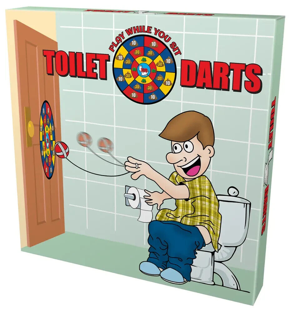 Toilet Potty Darts Game - Poop Turd Target Dartboard - Funny Gag Joke Gift Toy