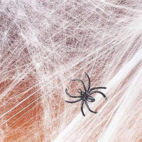 1 Bag of Stretchable Spider Web Webbing Cobweb Halloween Prop + 2 Fake Spiders