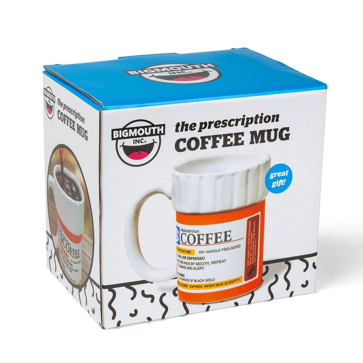 Prescription Mug Pill Bottle Coffee Cup Pharmacy 12 oz. Rx - Big Mouth Toys