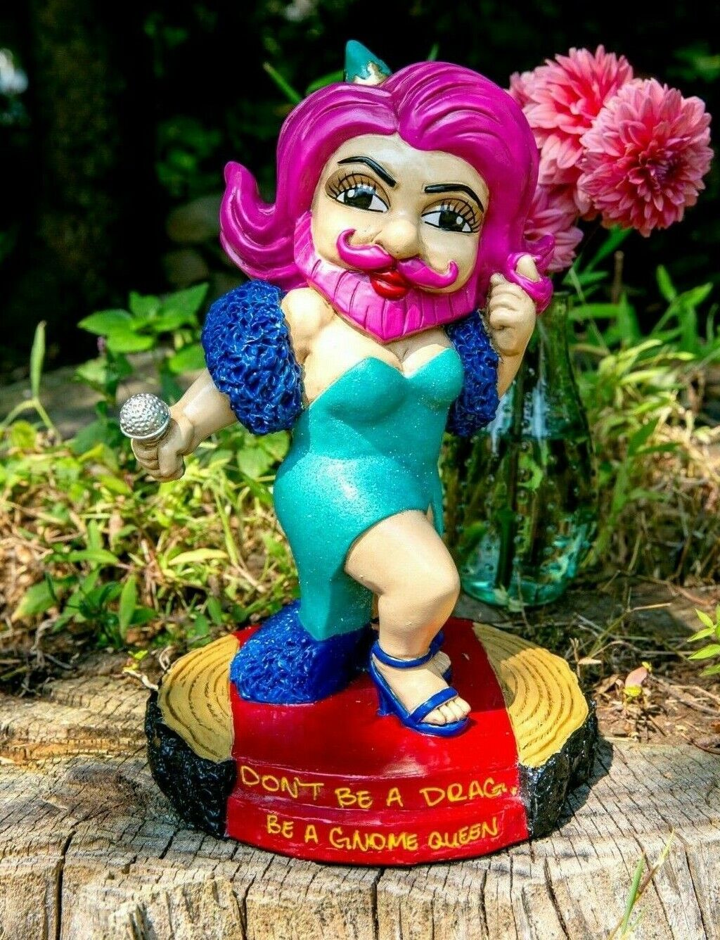 Diva Drag Queen Nain de jardin – Pride Sculpture extérieure – Figurine – Statue à grande bouche