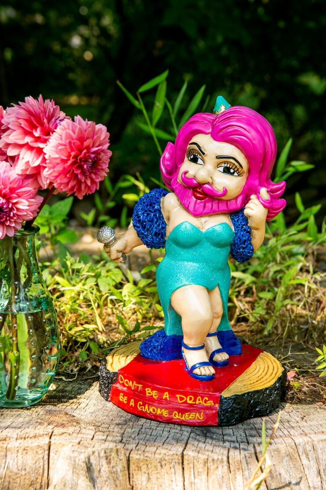 Diva Drag Queen Nain de jardin – Pride Sculpture extérieure – Figurine – Statue à grande bouche