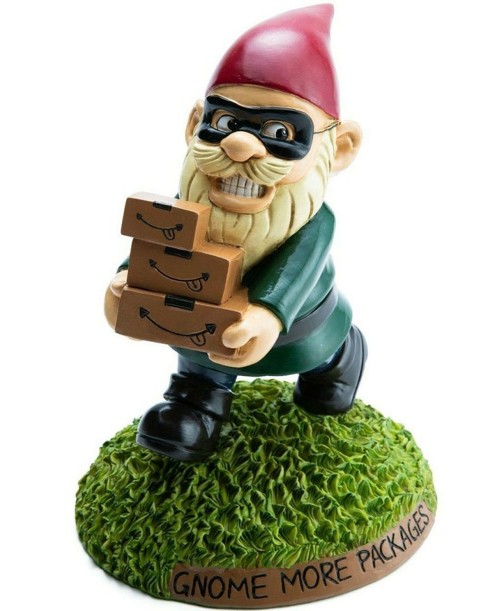 THE PORCH PIRATE Garden Gnome Statue Yard Lawn Amazon & eBay Package Box Stealer