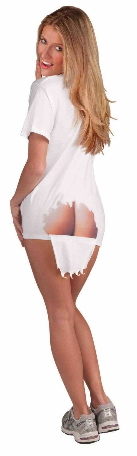 Drôle butin sur T-Shirt blanc T-Shirt femmes adultes dames fesses fesses fissure GaG