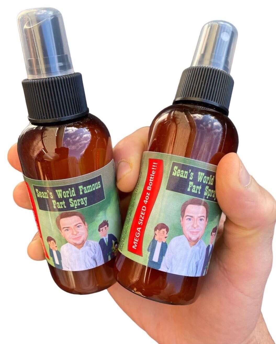 2 BOTELLAS DE SPRAY DE PEDOS FAMOSAS DE SEAN - Tamaño gigante de 4 oz - Broma líquida GaG