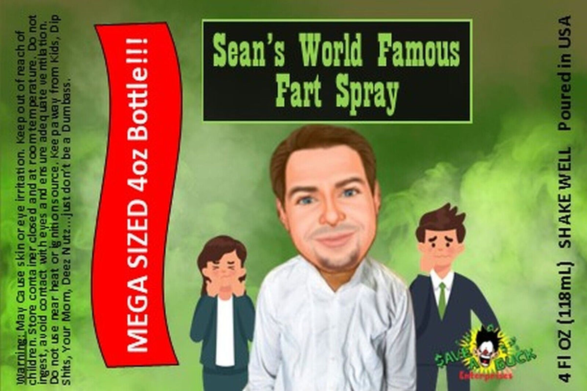 2 BOTELLAS DE SPRAY DE PEDOS FAMOSAS DE SEAN - Tamaño gigante de 4 oz - Broma líquida GaG