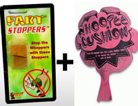 Whoopee Whoopie Cushion +  2pk Fart Cork Stopper's ~ GaG Prank Joke Set