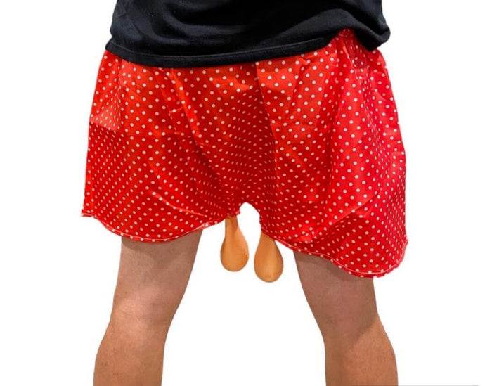 Mr. Saggy Balls - Bad Grandpa Old Man Ball Sack Testicles Boxer Short Costume