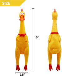 BIG 16" SCREECHING RUBBER CHICKEN - SQUEAK Sound Squeeze Screaming Dog Child Toy