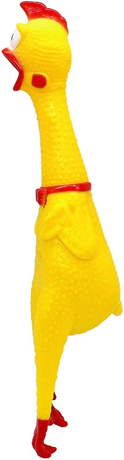 BIG 16" SCREECHING RUBBER CHICKEN - SQUEAK Sound Squeeze Screaming Dog Child Toy