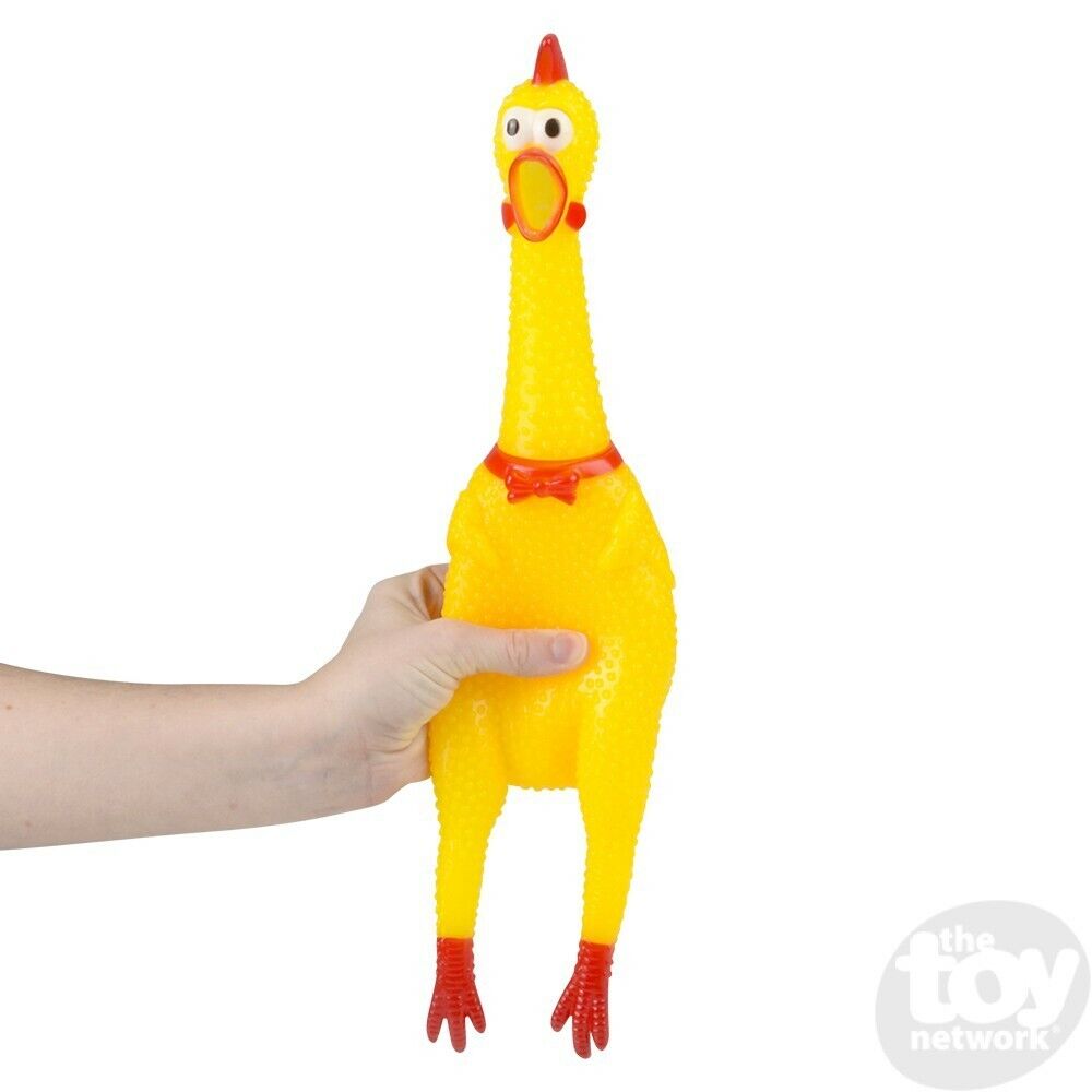 BIG 16" SCREECHING RUBBER CHICKEN - SQUEAK Sound Squeeze Screaming Dog Child Toy