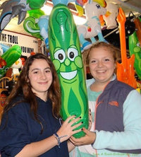 Paquete de 12 - GIGANTE Jumbo 36" verde inflable sonriente PICKLE HEAD (3 PIES) Fideos de vinilo para piscina