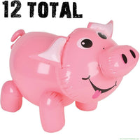 12 Inflatable Pig Blow Up ~ Piggie Piggy Pool Party Decor Party Float Inflate