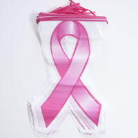 Banderas de concientización sobre el cáncer de mama con cinta rosa ~ Banderín (100 PIES DE LARGO)