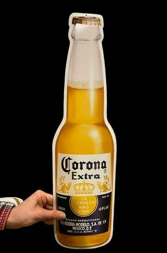 Corona Extra Metal Tin Beer Bottle Bar Pub Sign 22" X 6" Garaje Mancave Room