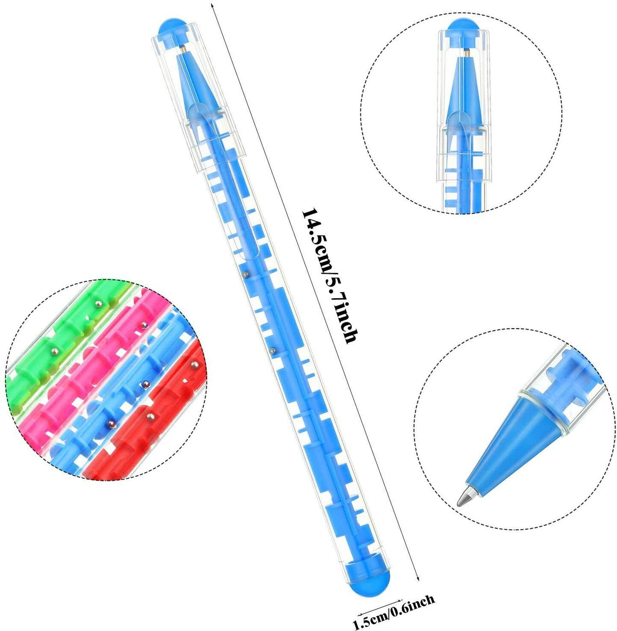 576 MAZE PUZZLE Bolígrafo para oficina escolar "Bolas integradas" Juego Fidget Juguete para niños (48 dz)