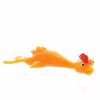 Stretching Slingshot Chicken 4.5" Rubber Yellow Bird Finger Flying Toy