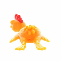 Stretching Slingshot Chicken 4.5" Rubber Yellow Bird Finger Flying Toy