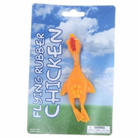 Stretching Slingshot Chicken 4.5" Rubber Yellow Bird Finger Flying Toy