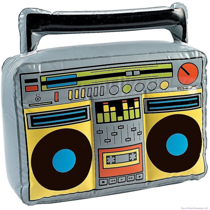 BOOM BOX Inflatable Blow Up Speaker Radio 80's Party Hip Hop Music Inflate