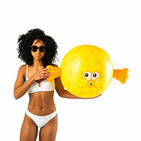 Flotador inflable gigante de juguete para fiesta en la piscina con pelota de playa PUFFERFISH de 30" - BigMouth Inc