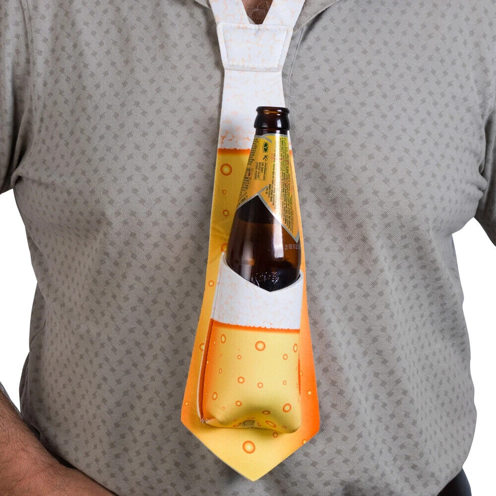 Soporte para corbata de cerveza "Hold my Beer" Funda divertida para fiesta de disfraces - Regalo de broma