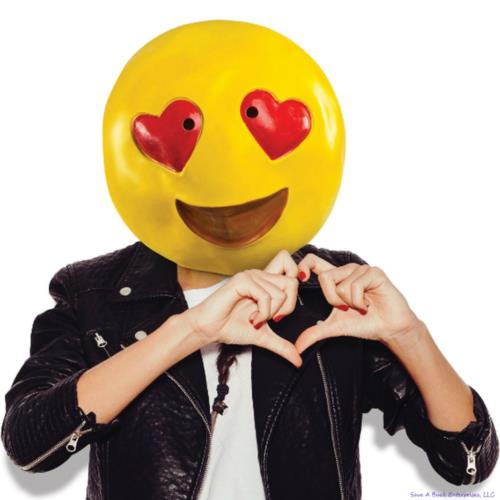 Coeur Yeux Emoji Smiley Sourire Masque Latex Halloween Costume Party BigMouth