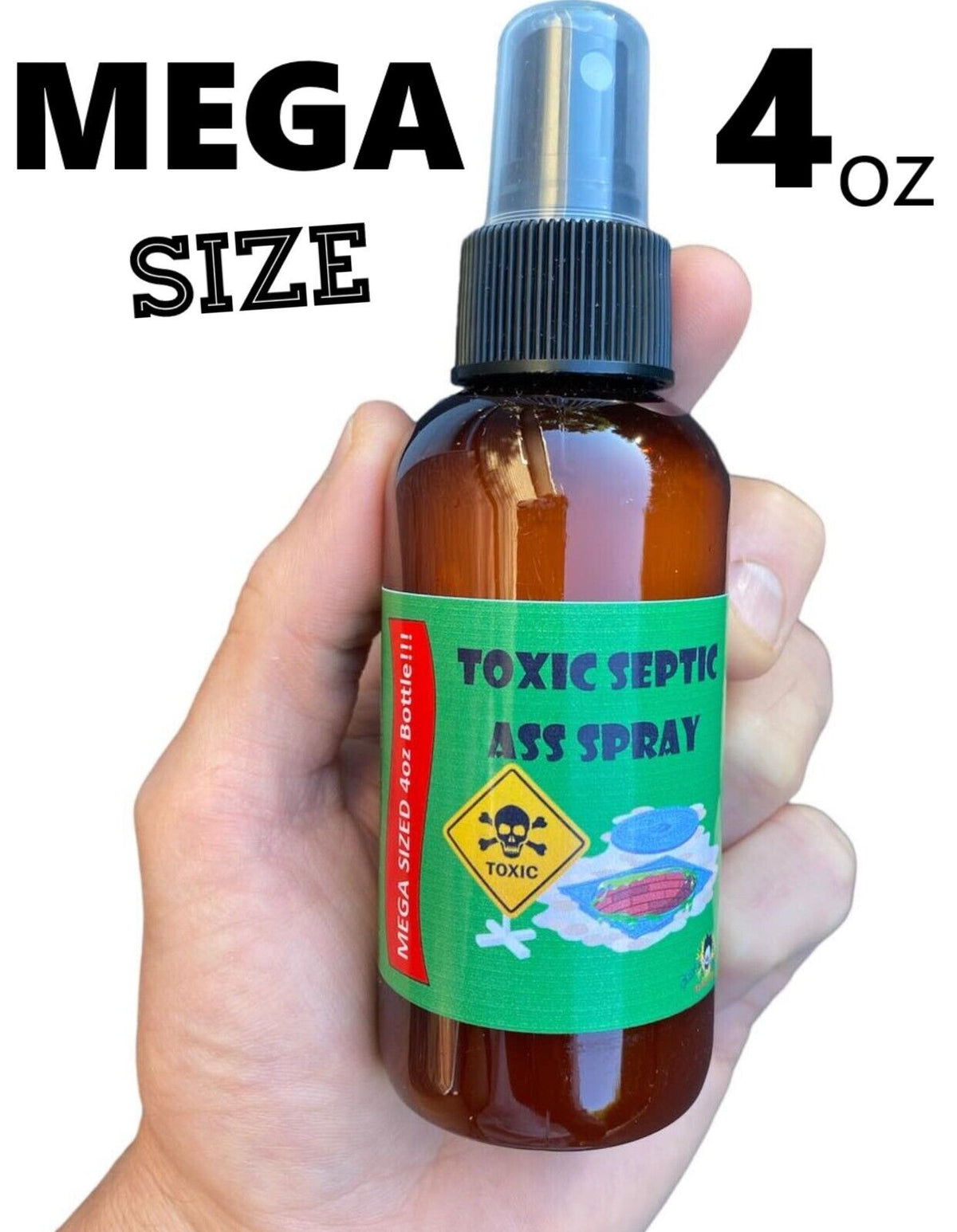 SPRAY DE CULO SÉPTICO TÓXICO - BOTELLA DE LÍQUIDO DE TAMAÑO MEGA 4OZ - Olor a broma de broma de Fart GaG