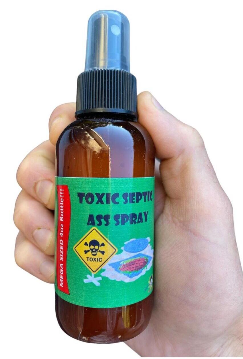 SPRAY DE CULO SÉPTICO TÓXICO - BOTELLA DE LÍQUIDO DE TAMAÑO MEGA 4OZ - Olor a broma de broma de Fart GaG