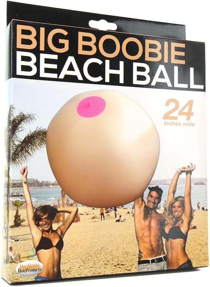 Ballon gonflable amusant Big Boobie Beach Ball de 24 pouces - Jouet amusant pour les seins de la piscine de plage !