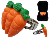 Divertido anillo de compromiso de 3 quilates de zanahoria en caja - Broma práctica de boda