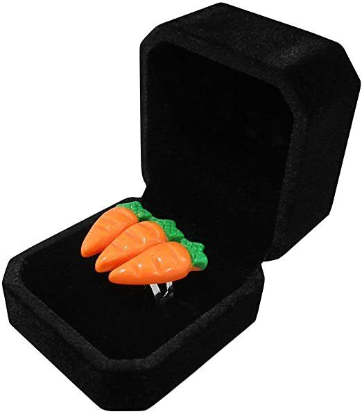 Bague de fiançailles drôle à 3 carats de carottes dans une boîte - Blague pratique de mariage Gag Prank