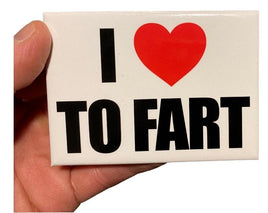 Imán con texto en inglés "I Love To FART", divertido chiste, broma, parachoques para coche, nevera, fabricado en Estados Unidos.