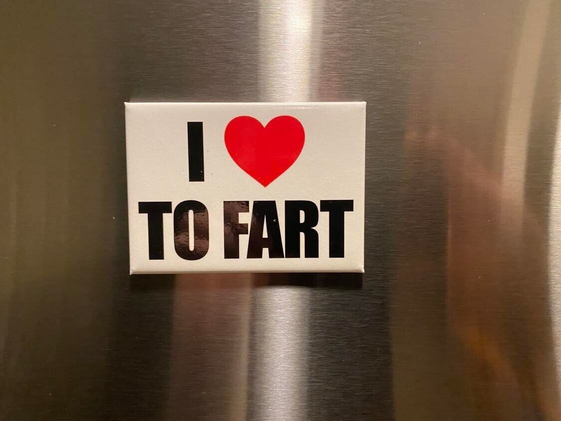 Imán con texto en inglés "I Love To FART", divertido chiste, broma, parachoques para coche, nevera, fabricado en Estados Unidos.