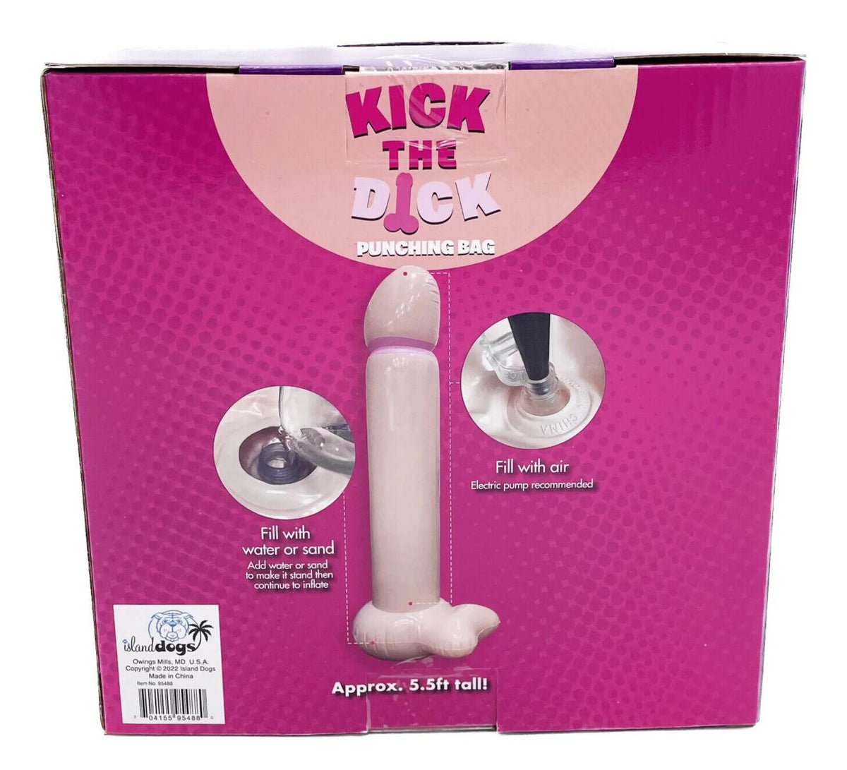 KICK THE DICK PUNCHING BAG - Cadeau de blague géant gonflable Pecker Party GaG de 5 pieds