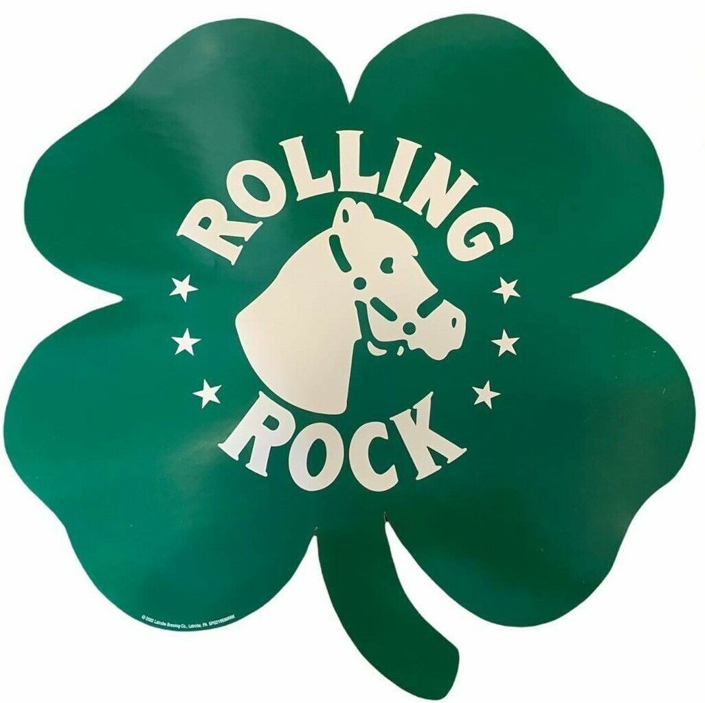 Juego de 3 carteles del Día de San Patricio con trébol irlandés Rolling Rock, carteles para Bar y cerveza