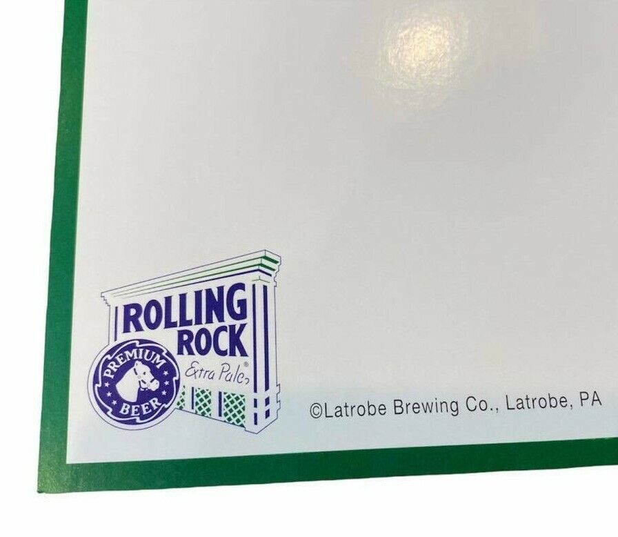 SET OF 2 Rolling Rock Pint Beer Bottle Posters Bar Pub Mancave Print Signs