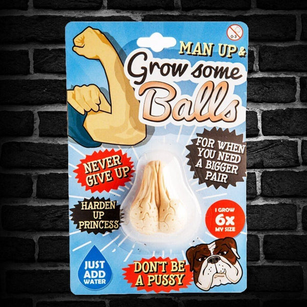 Man up &amp; Grow A Pair of Balls Funny Gag Prank Joke Nouveauté Cadeau - Pousse dans l'eau