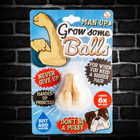 Man up & Grow A Pair of Balls Funny Gag Prank Joke Novelty Gift - Grows in water
