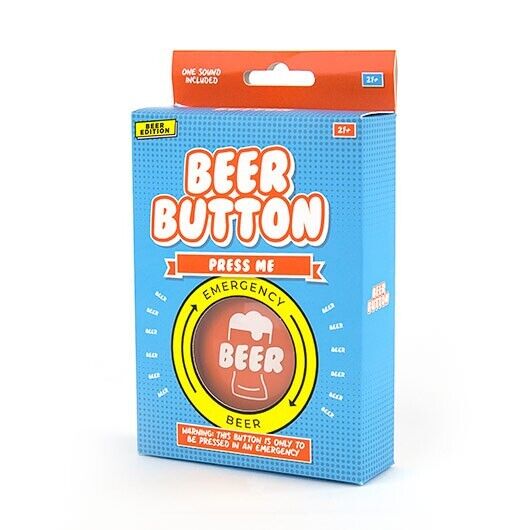 EMERGENCY BEER BUTTON - Funny Talking Gag Joke Bar Drinking Gift for MEN!