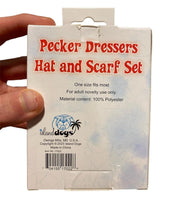 Pecker Dresser Hat & Scarf Set - Willy Warmer Men's Winter Weener Costume Outfit