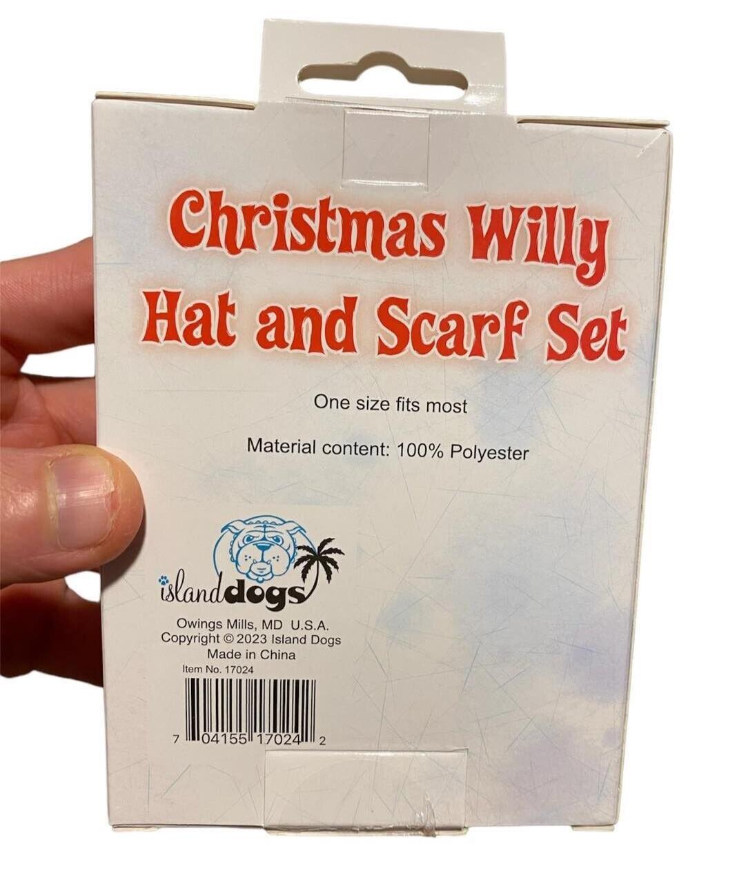 Ensemble bonnet et écharpe de Noël Willy - Cadeau GaG pour préservatif plus chaud Weener pour hommes